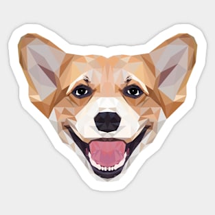 Welsh Corgi Low Poly Speed Art Sticker